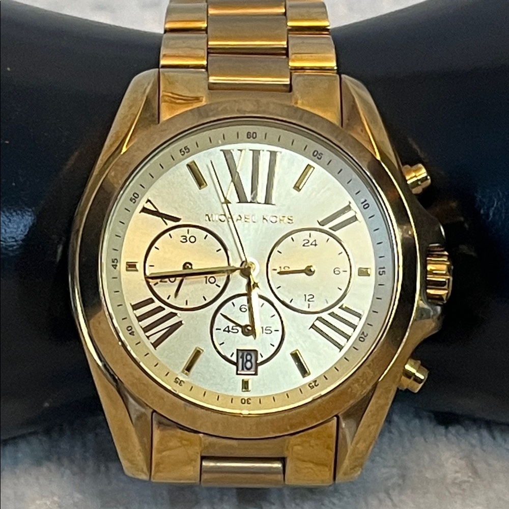 Michael Kors Gold Tone Watch with Roman Numerals